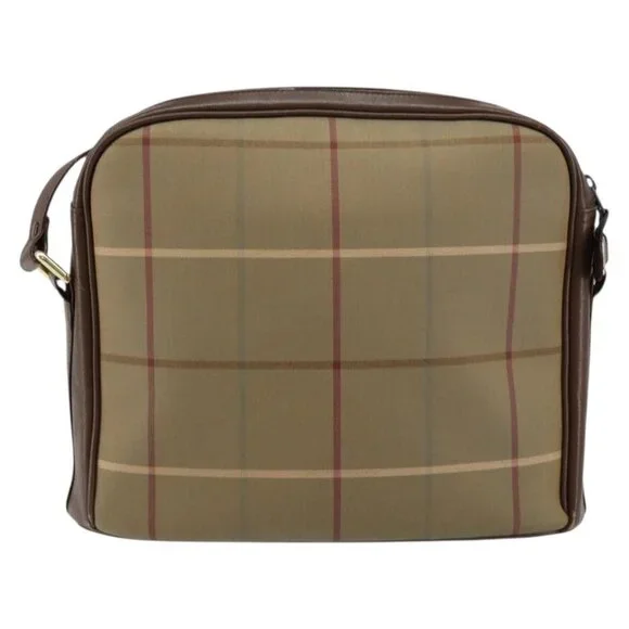 Authentic Burberrys Nova Check Shoulder Bag Canvas Beige Gold - Picture 9 of 16